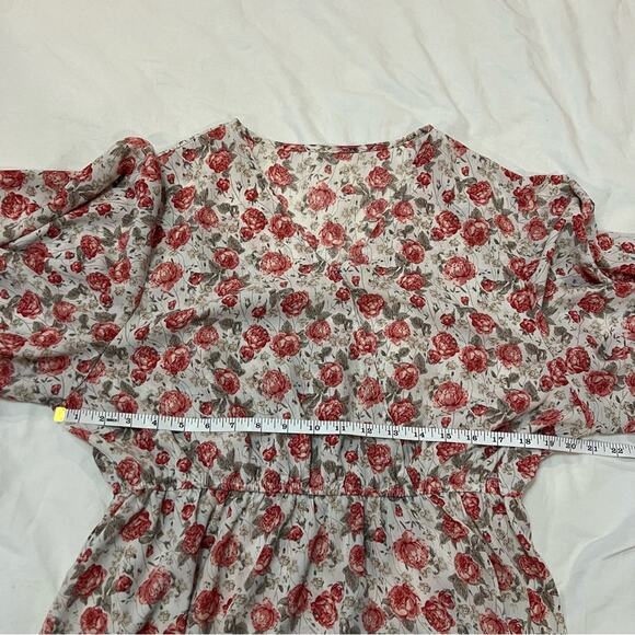 SHEIN Floral Surplice Neckline Peplum Blouse Sz 2XL - Picture 7 of 11